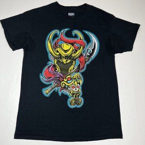 Marvel Men Graphic Print Deadpool X Loki Black T shirt Size M Short Sleeve